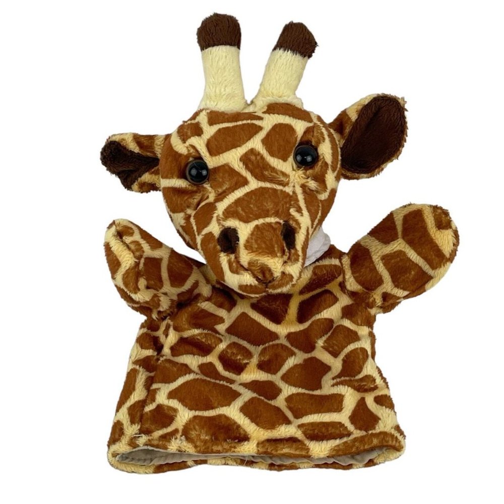 Restoration‎ Hardware Giraffe Hand Puppet 10” Plush Soft Toy White Collar